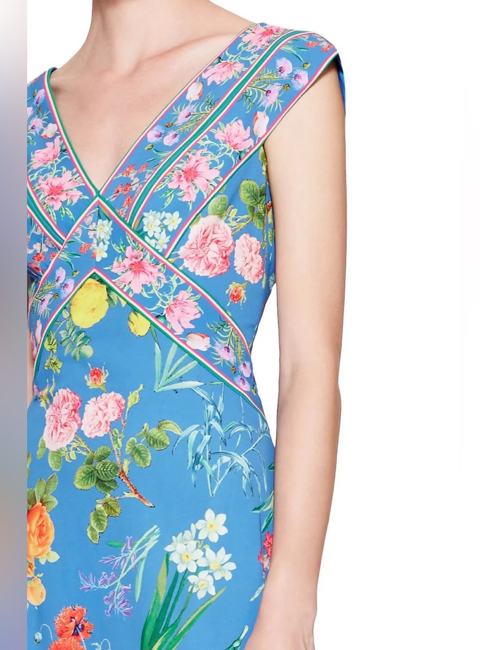 Tadashi Shoji Clara Floral High Low Dress Blue Romantic Occasion Women Size 12